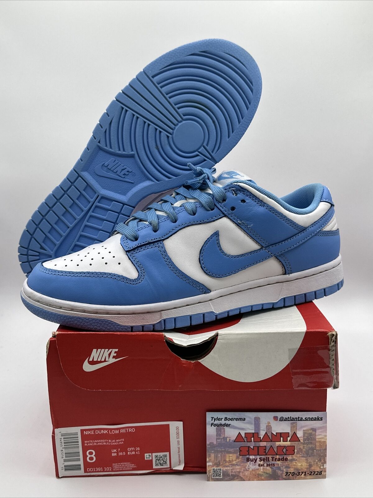 Size 8 - Nike Dunk Low UNC 2021