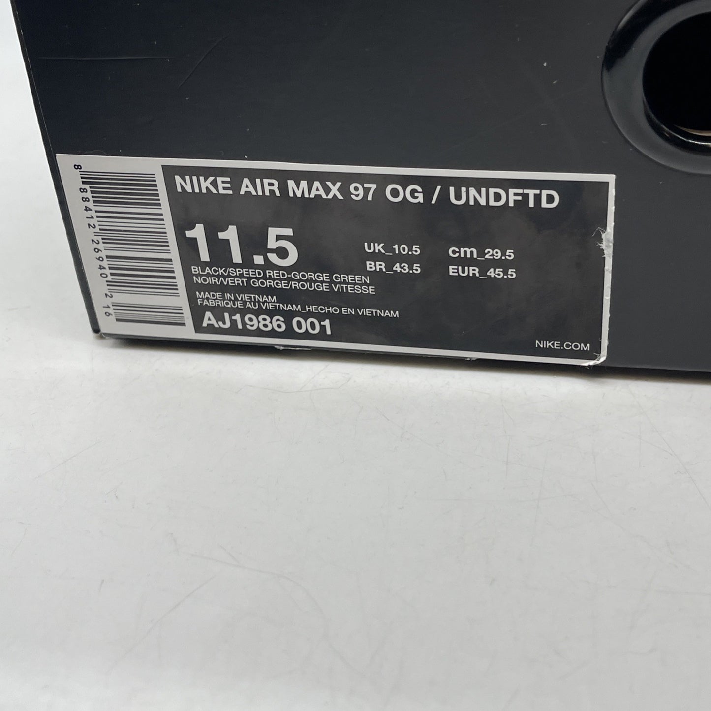 Size 11.5 - Nike Undefeated x Air Max 97 OG Black (AJ1986-001)
