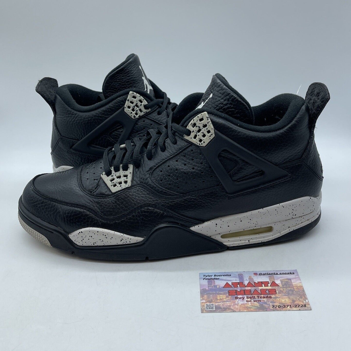 Size 13 - Jordan 4 Retro LS oreo 2015 Black White Grey Leather (314254-003)