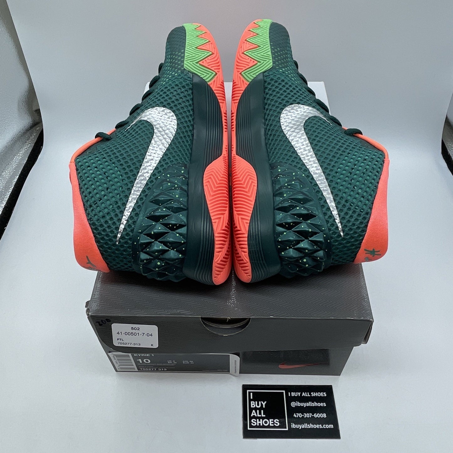Size 10 - Nike Kyrie 1 Flytrap Green Silver Suede Leather (705277-313)