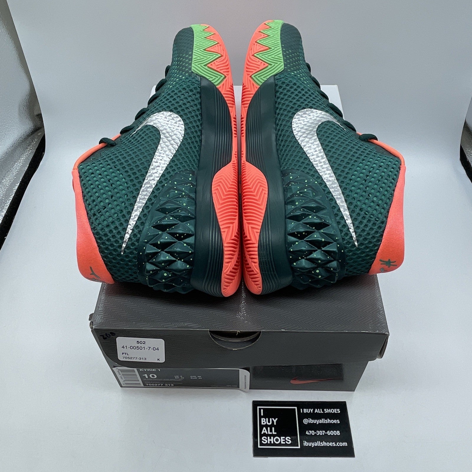 Size 10 - Nike Kyrie 1 Flytrap Green Silver Suede Leather (705277-313)