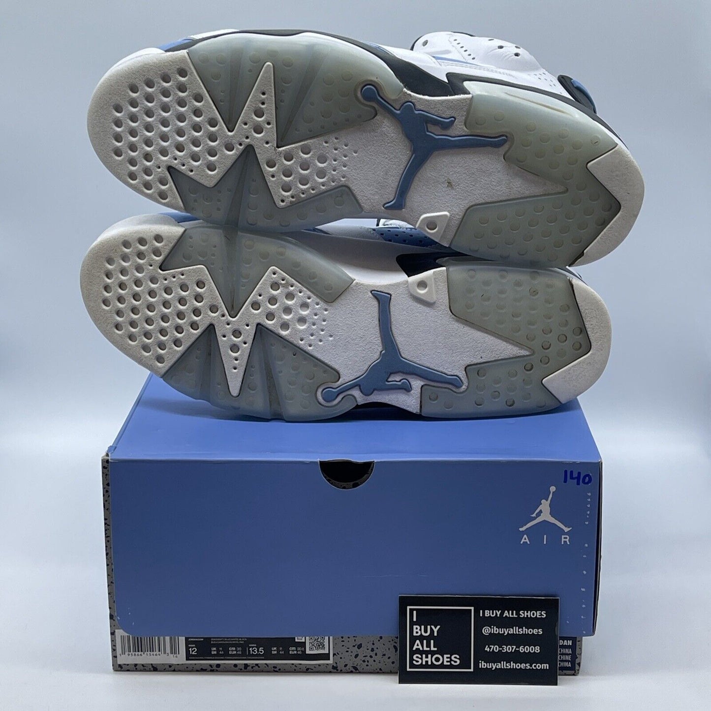 Size 12 - Jordan 6 Retro Mid UNC Home Blue White Suede Leather (CT8529-410)