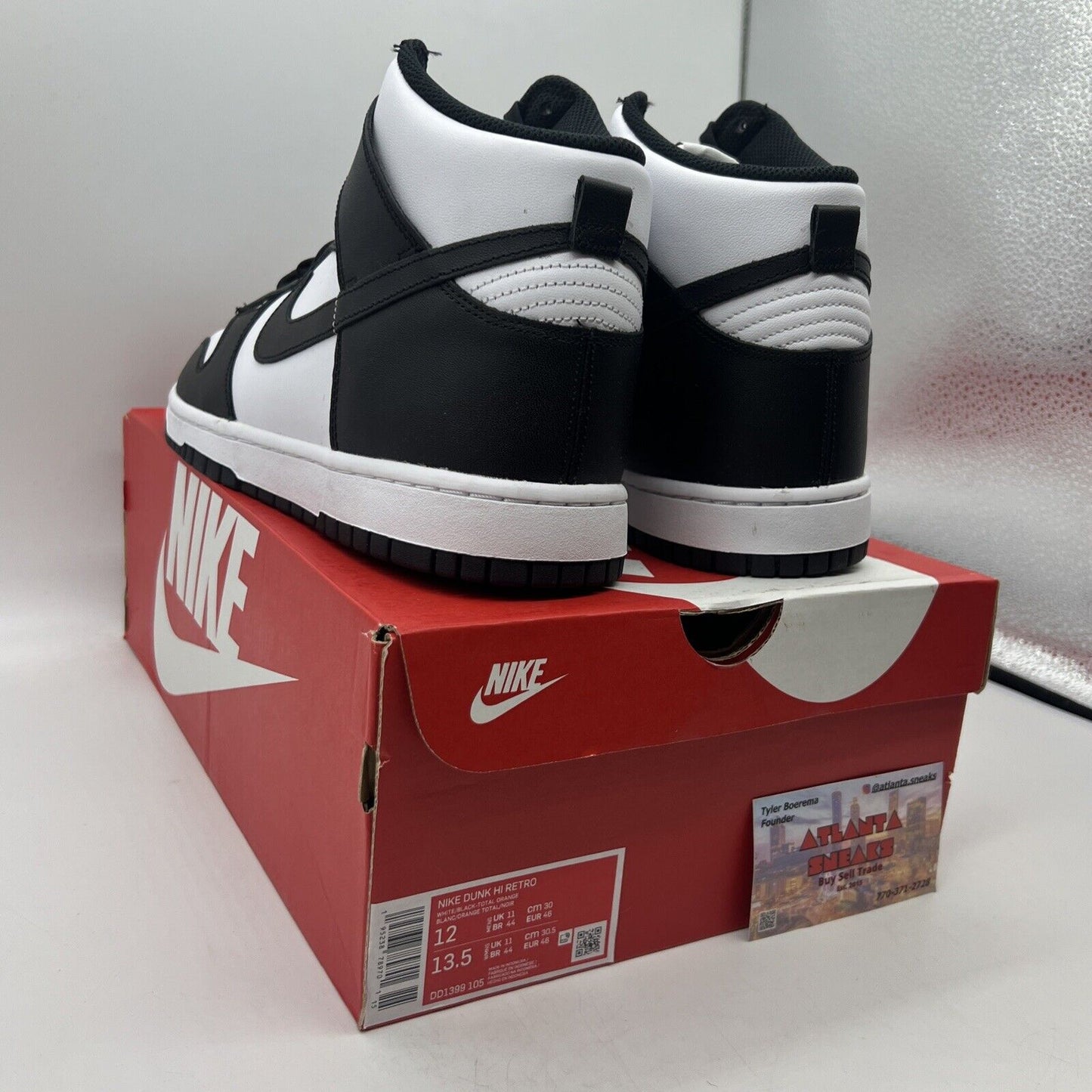 Size 12 - Nike Dunk High Black White Brand New Og All