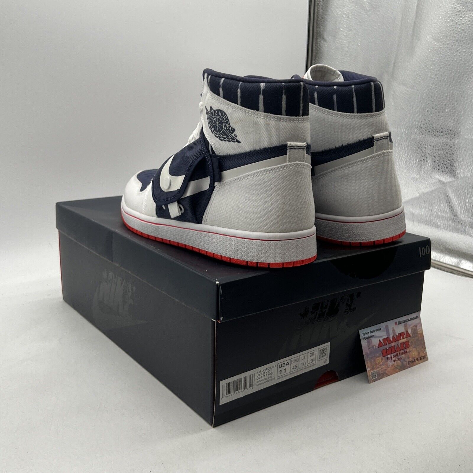 Size 11 - Air Jordan 1 Retro Utility High Quai 54 White Navy (DV1717-100)