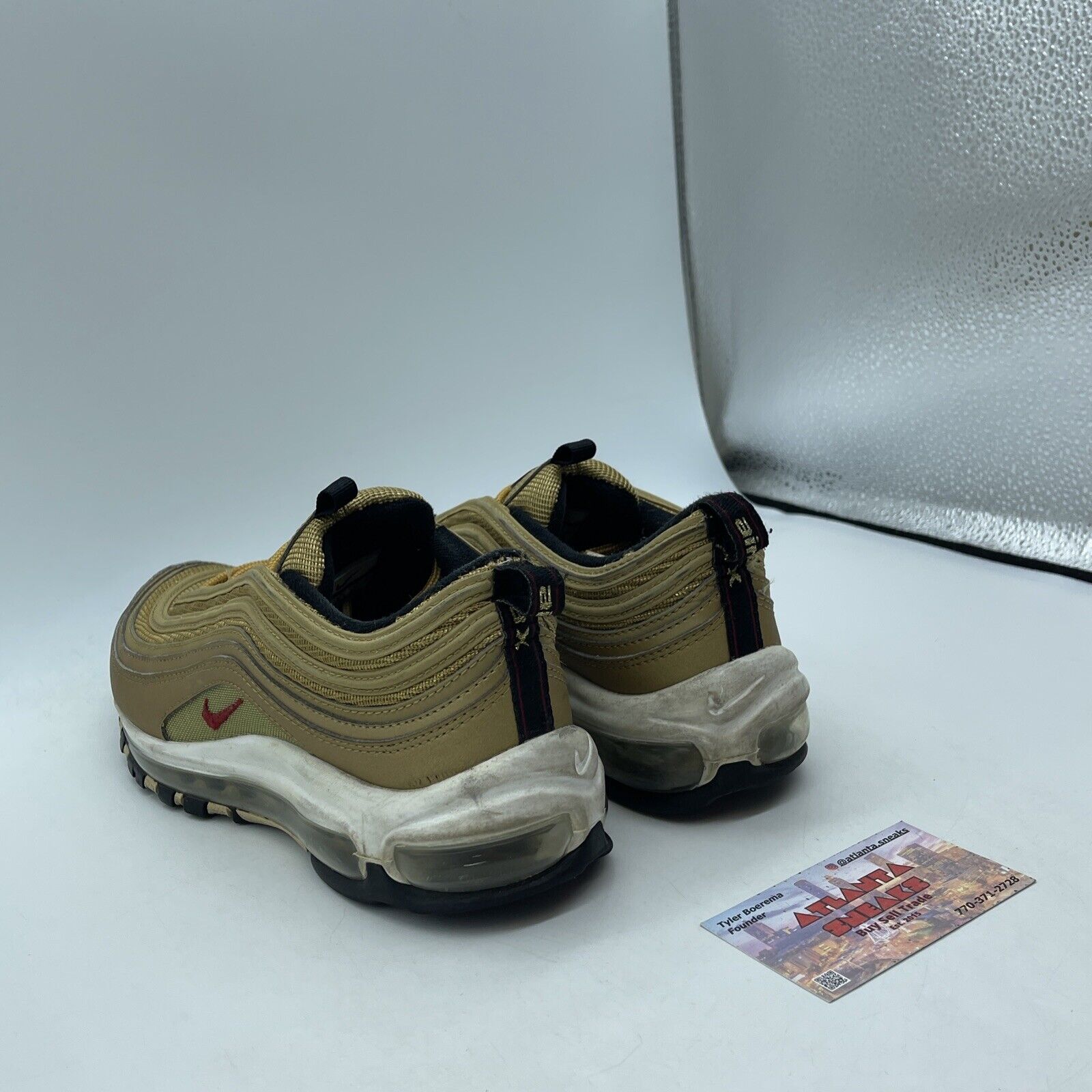 Size 7 (GS) - Nike Air Max 97 OG 2023 Low Metallic Gold White Suede (918890-700)