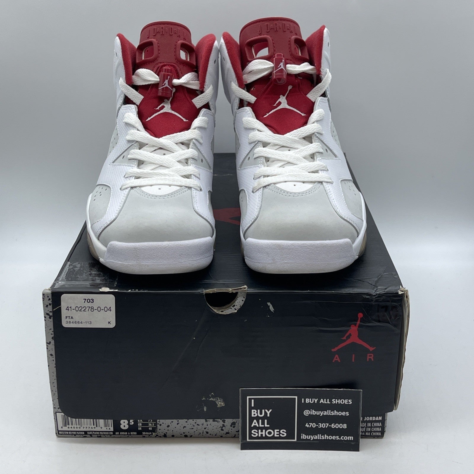 Size 8.5 - Air Jordan 6 Retro Alternate White Grey Suede Leather (384664-113)