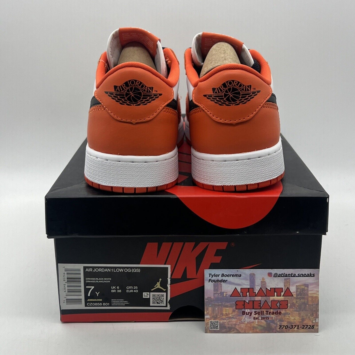 Size 7 - Jordan 1 Low OG Shattered Backboard Starfish Black Leather (CZ0858-801)