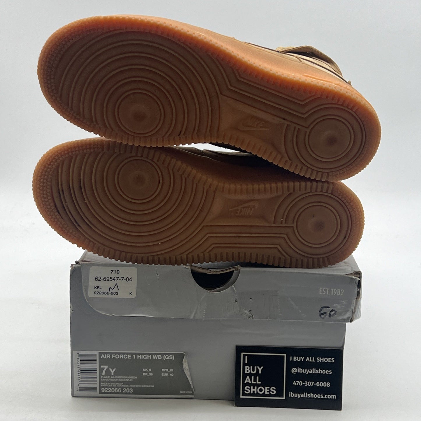 Size 7Y - Nike Air Force 1 WB High Flax (922066-203)