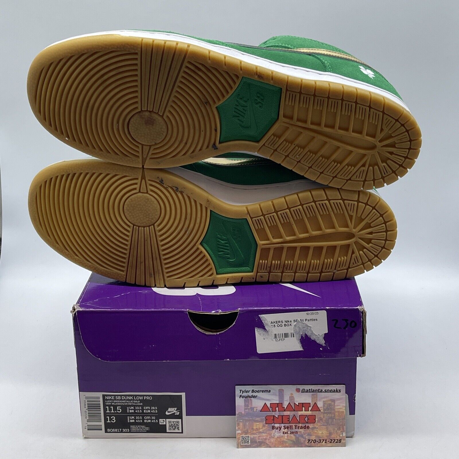 Size 11.5 - Nike SB Dunk Low Pro St. Patrick's Day 2022 Green White (BQ6817-303)