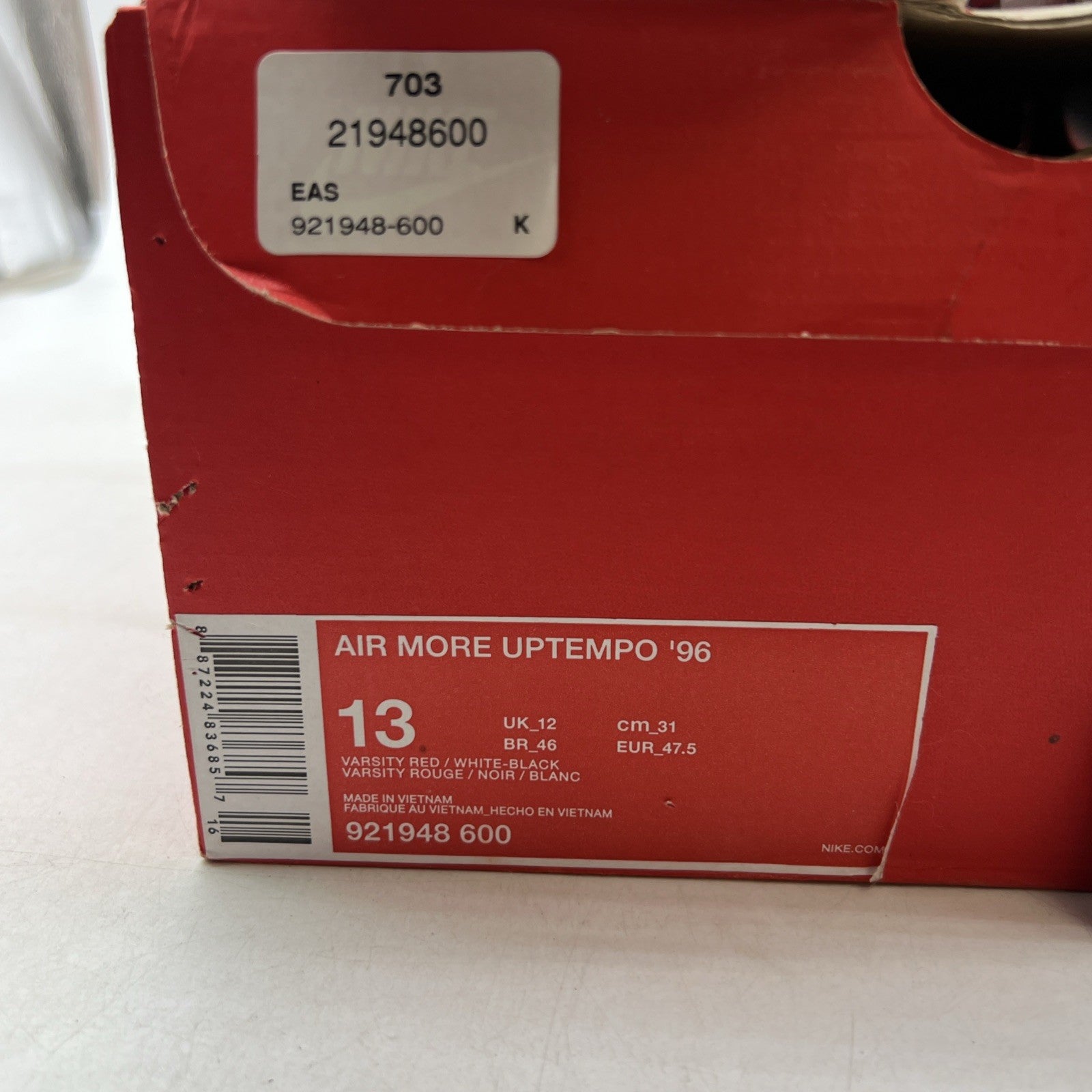 Size 13 - Nike Air More Uptempo 2021 Bulls (921948-600)