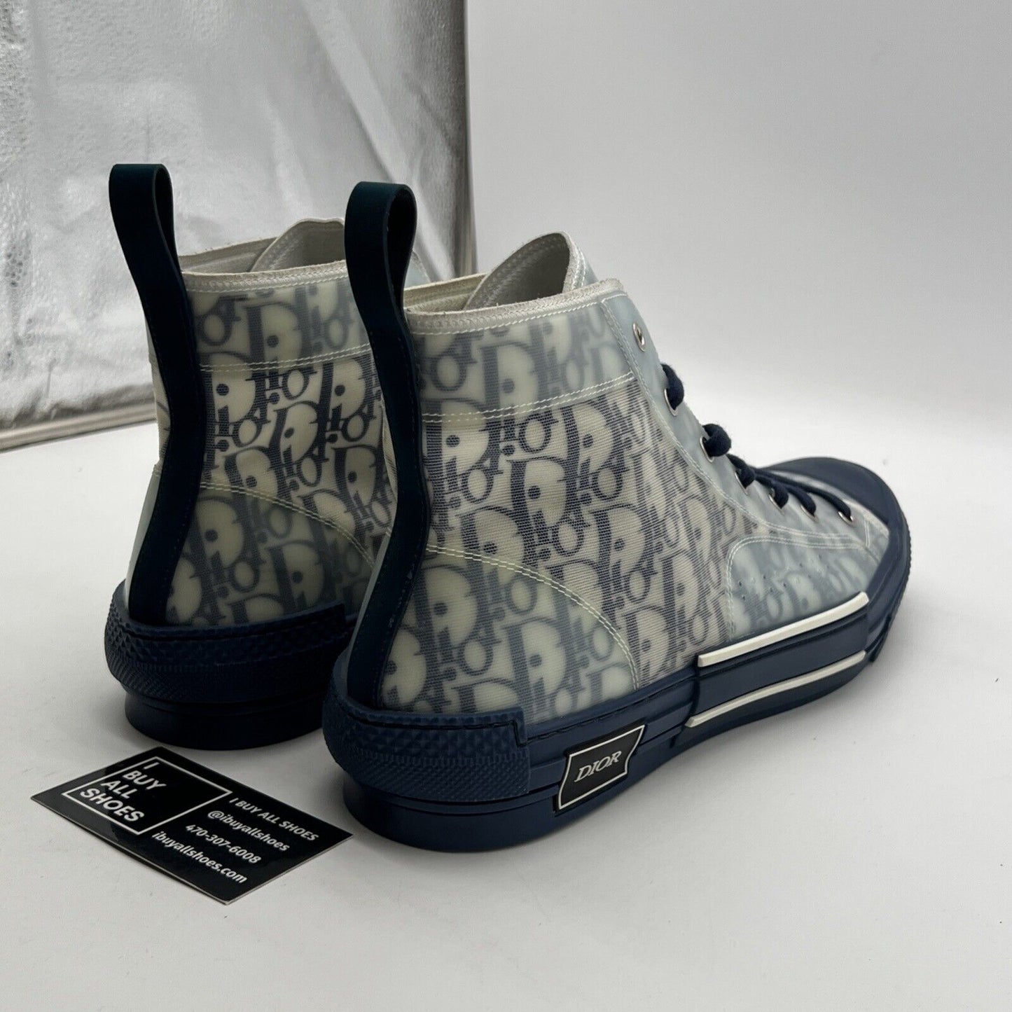 Size 14 - Dior B23 High Dior Oblique Navy Blue White
