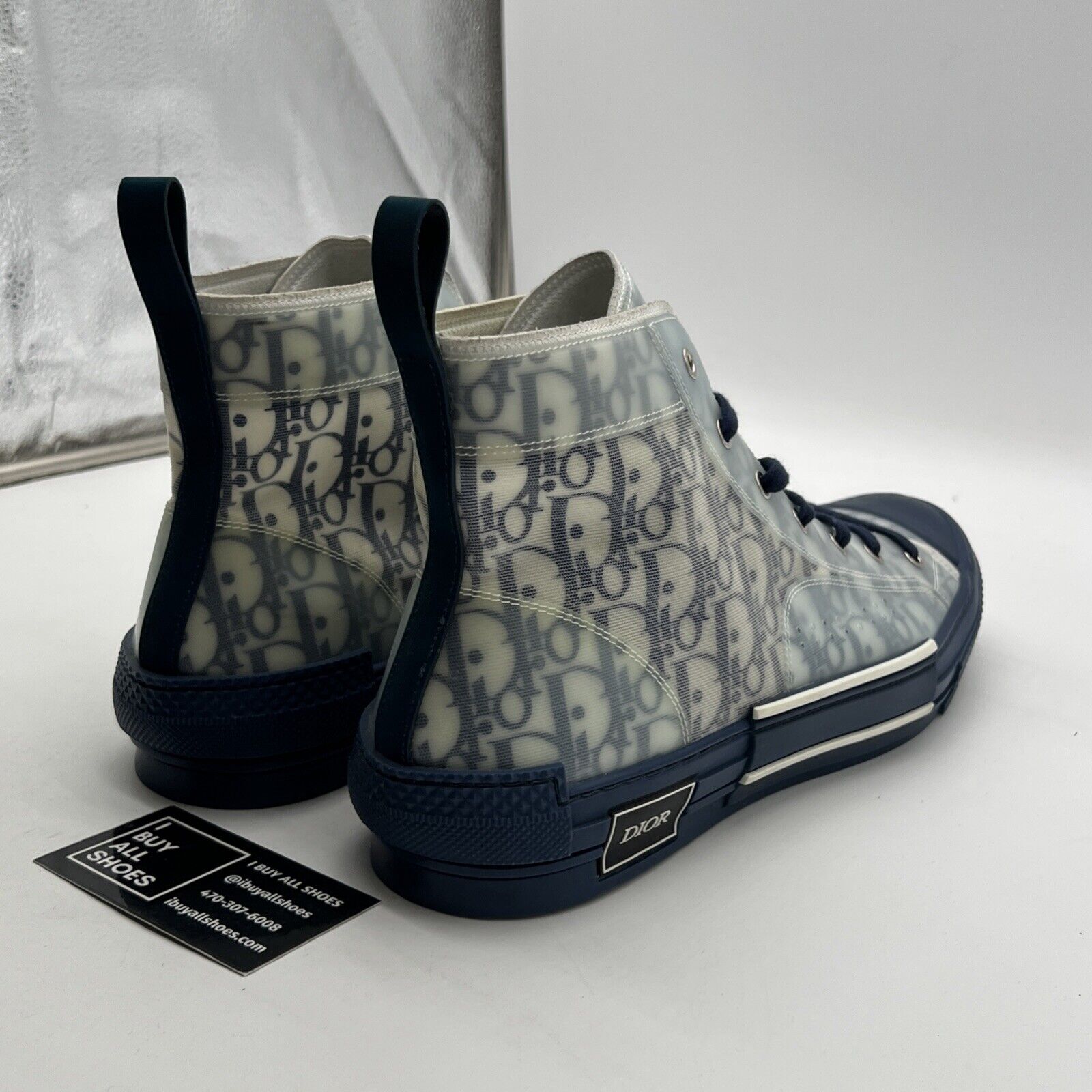 Size 14 - Dior B23 High Dior Oblique Navy Blue White