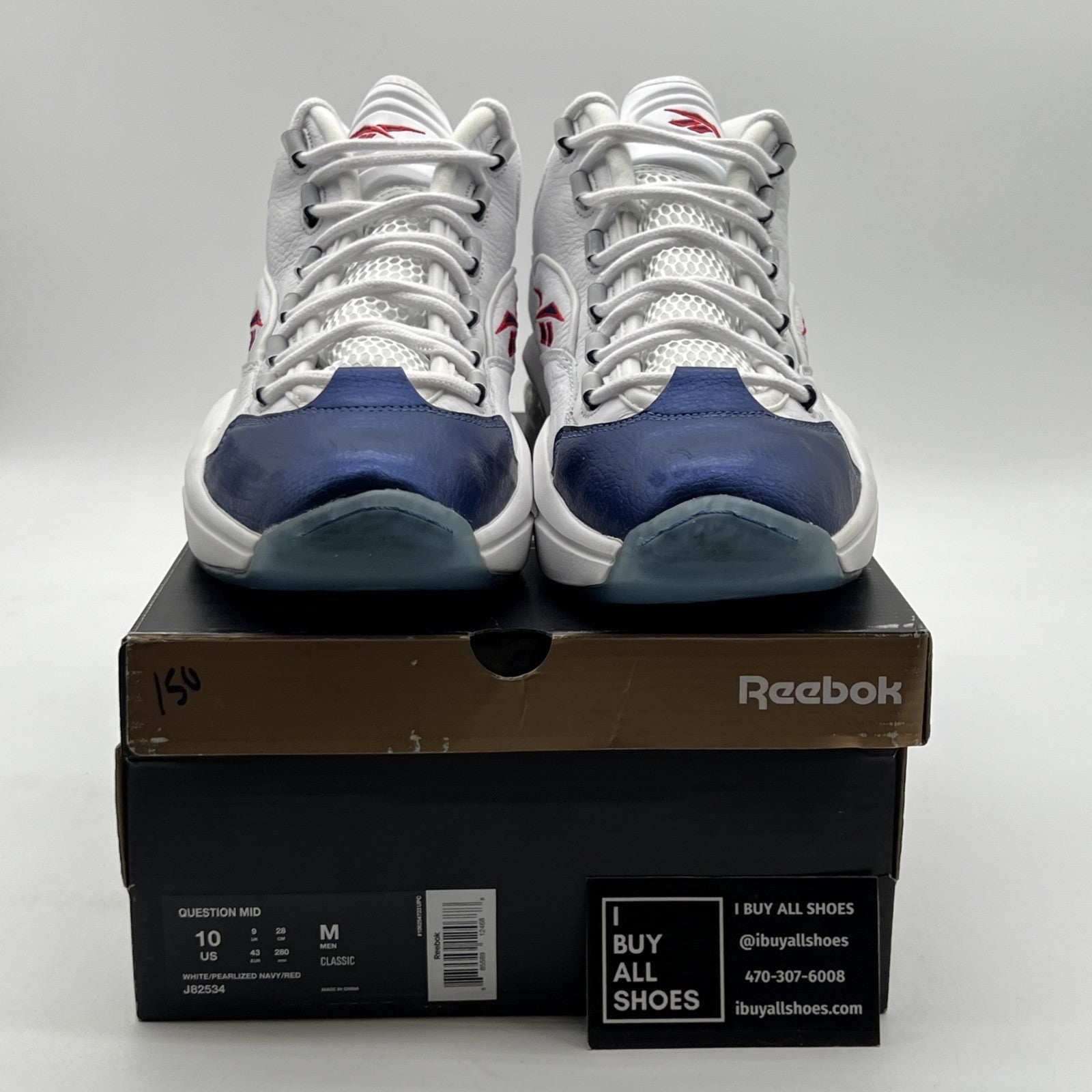 Size 10 - Reebok Question Mid 2016 White (J82534)