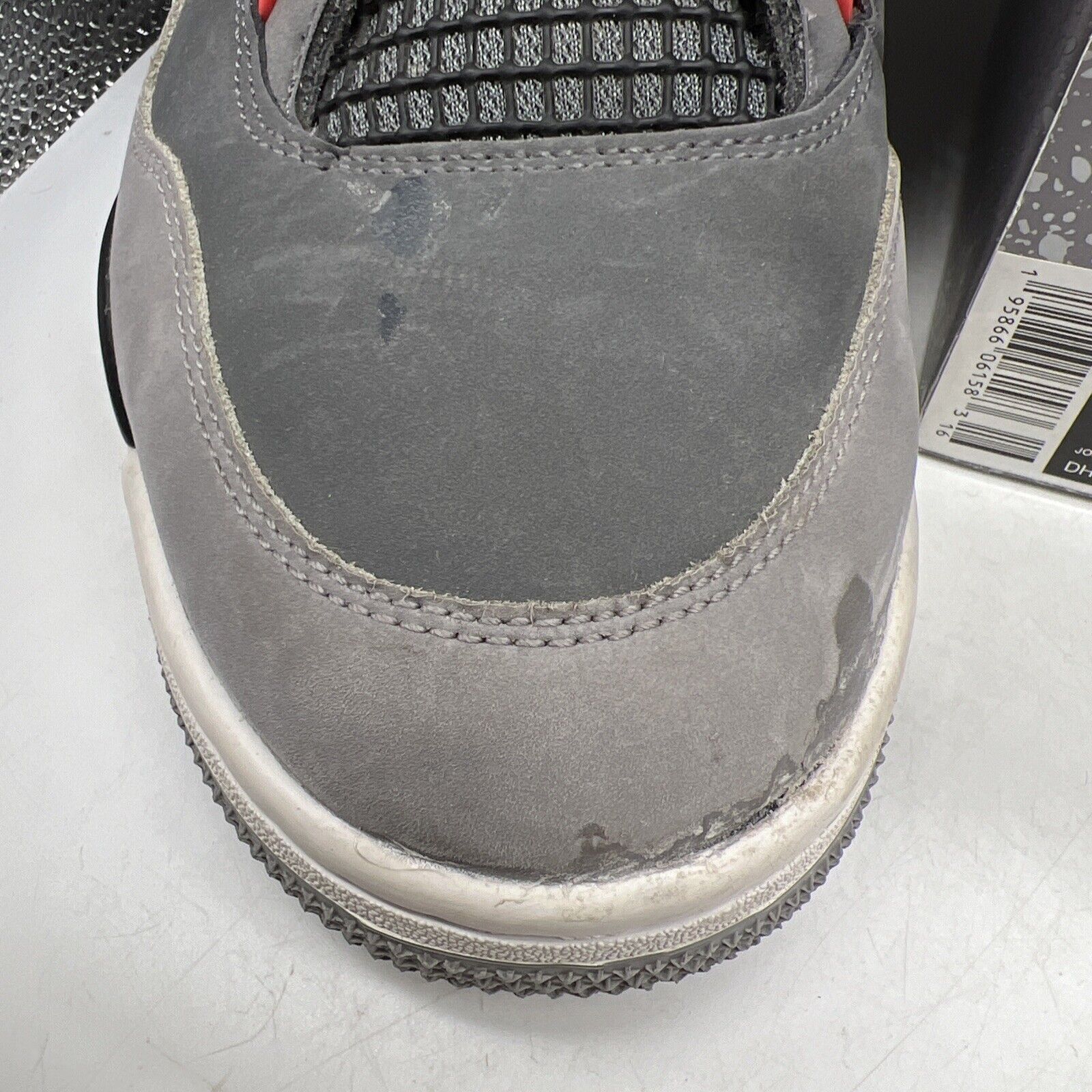 Size 11.5 - Jordan 4 Retro Mid Infrared Grey Black White Suede (DH6927-061)