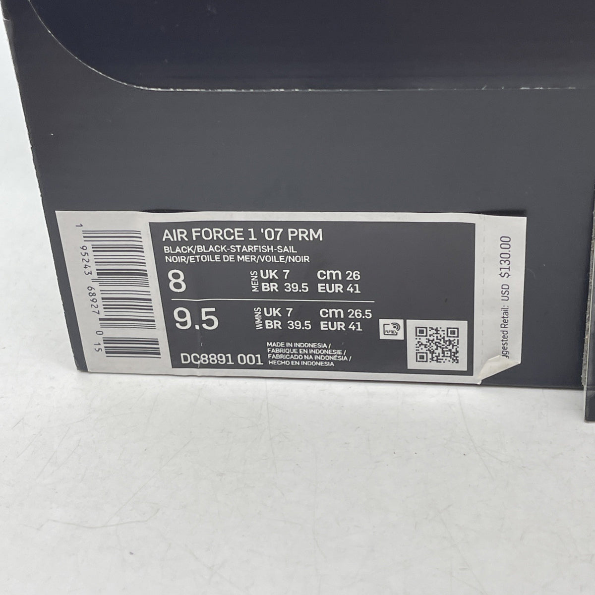 Size 8 - Air Force 1 ‘07 Halloween Black Orange White Leather (DC8891-001)