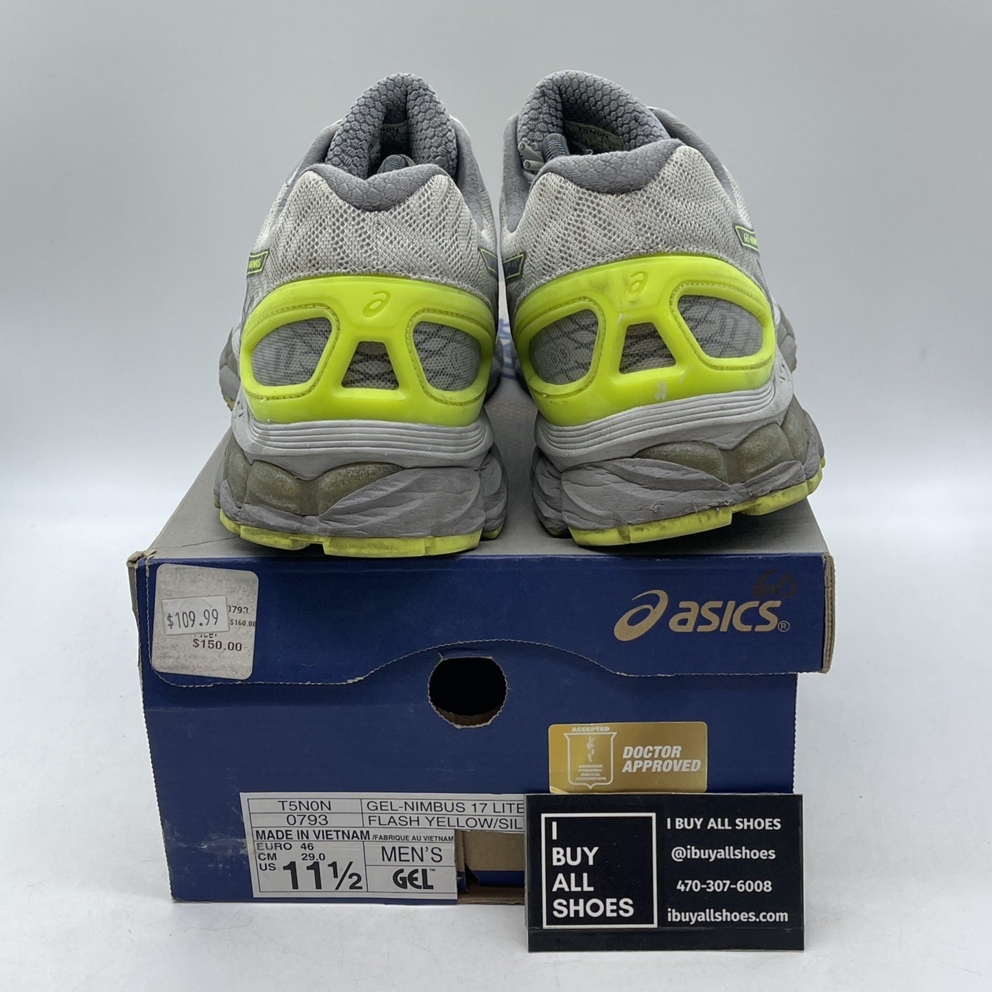 Size 11.5 - Asics Gel Nimbus 17 Lite Show Flash Yellow (T5N0N-0793)