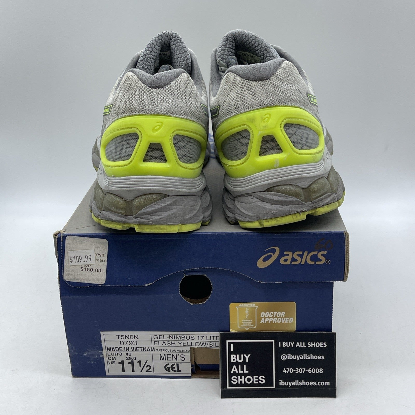 Size 11.5 - Asics Gel Nimbus 17 Lite Show Flash Yellow (T5N0N-0793)