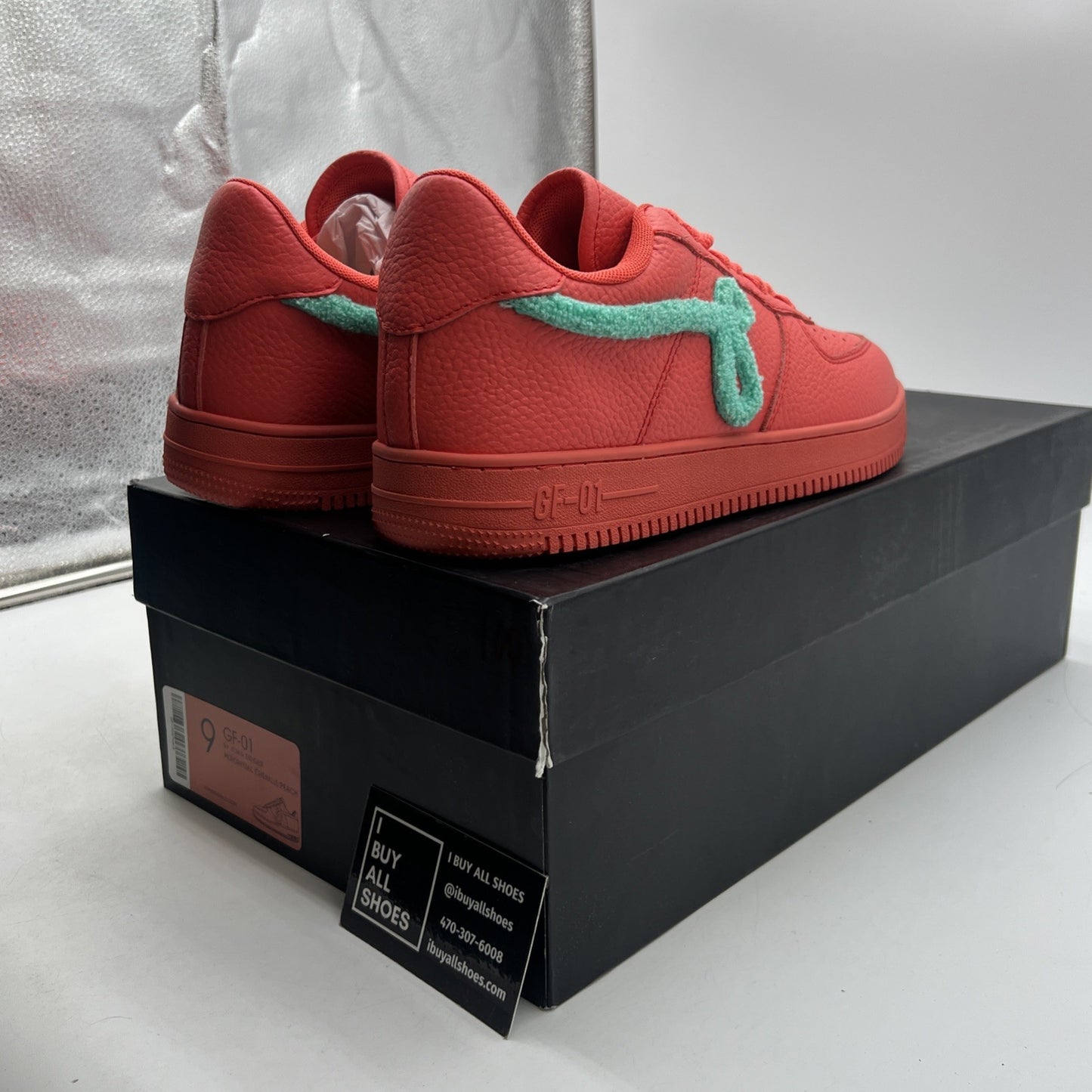 Size 9 - John Geiger GF-01 Peach Teal Chenille Banned Sneaker