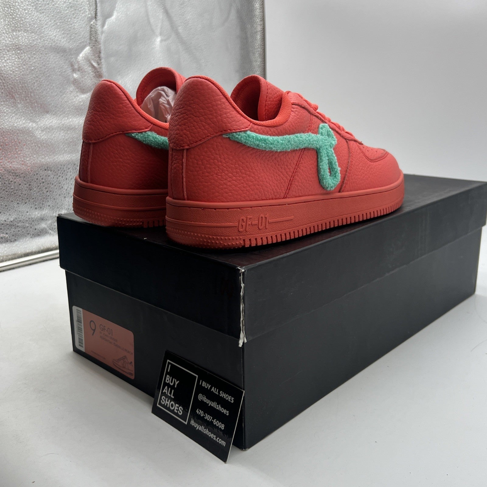 Size 9 - John Geiger GF-01 Peach Teal Chenille Banned Sneaker