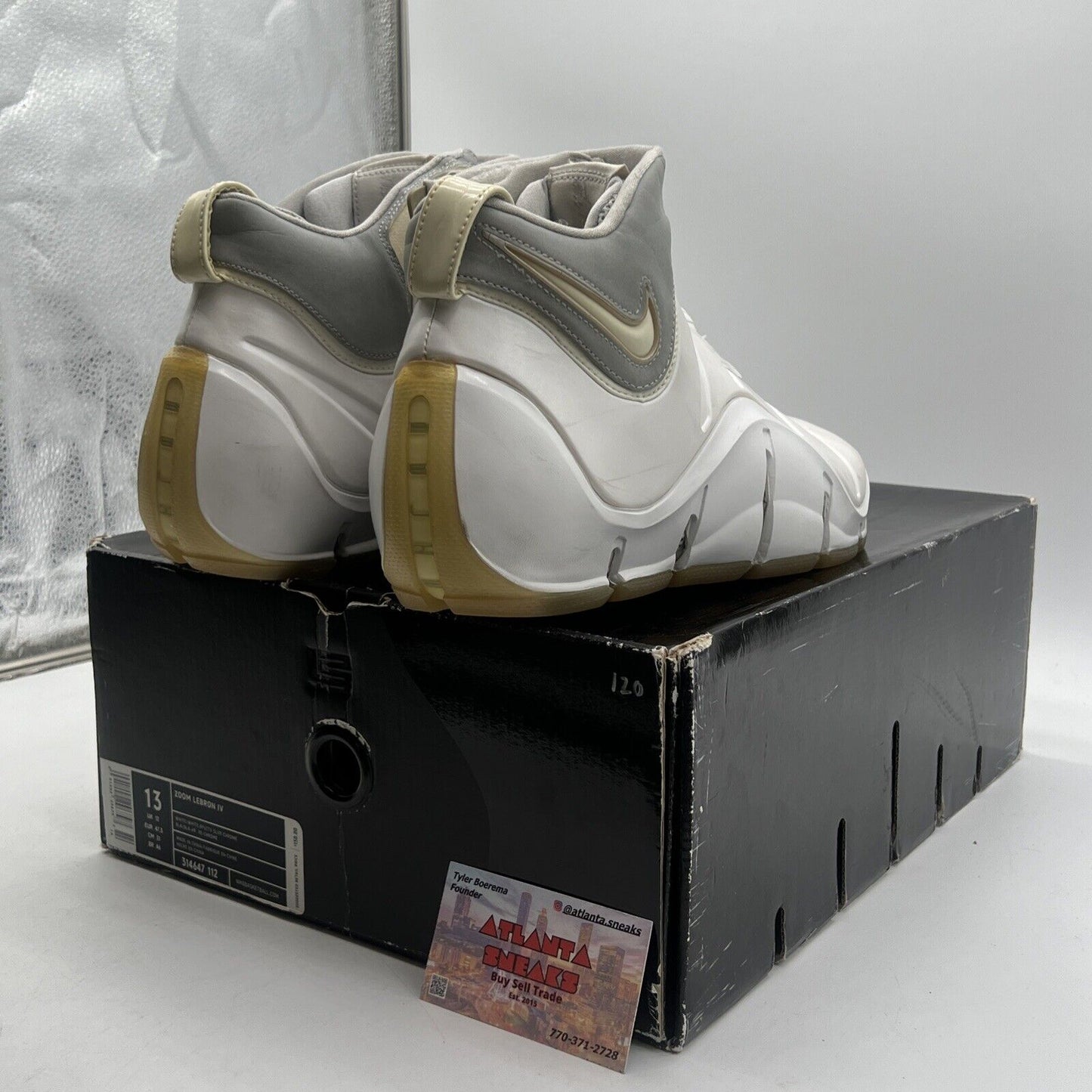 Size 13 - Nike Zoom LeBron 4 White Chrome (314647-112)