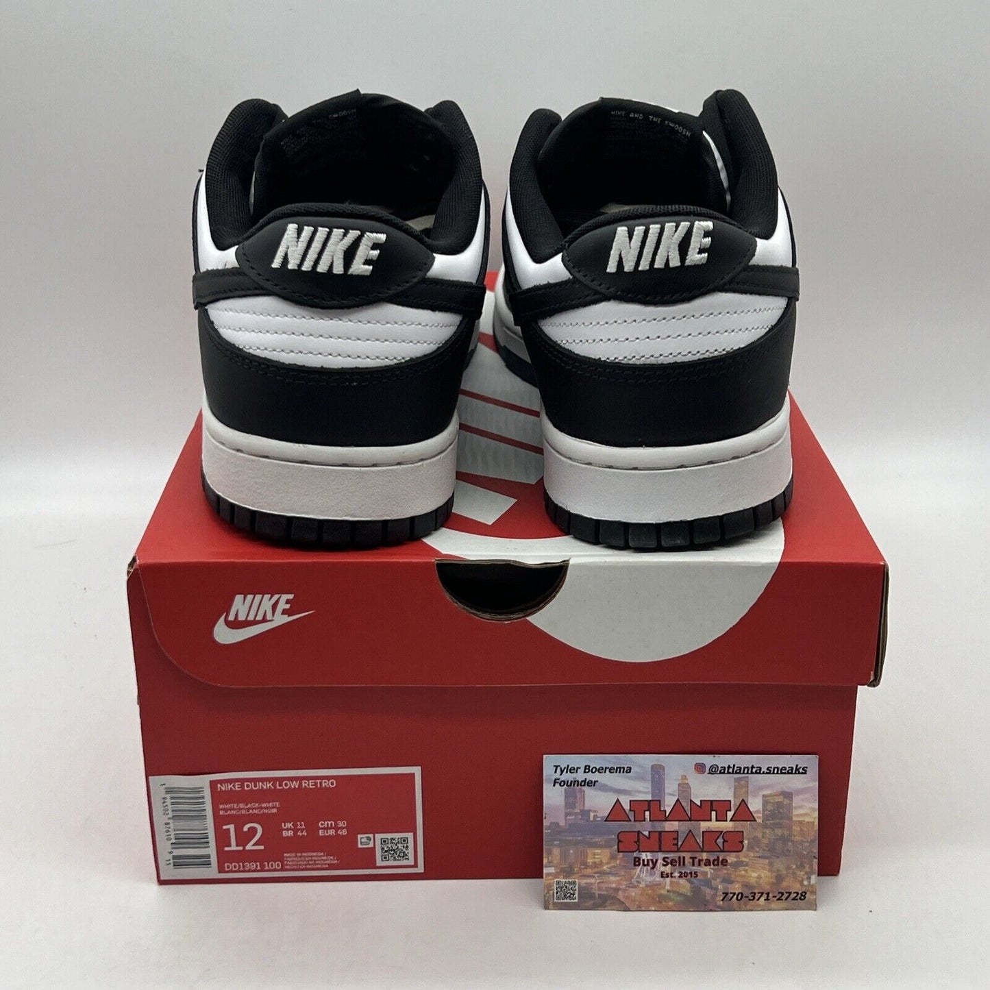 Size 12 - Nike Dunk Low Black White Brand New Og All