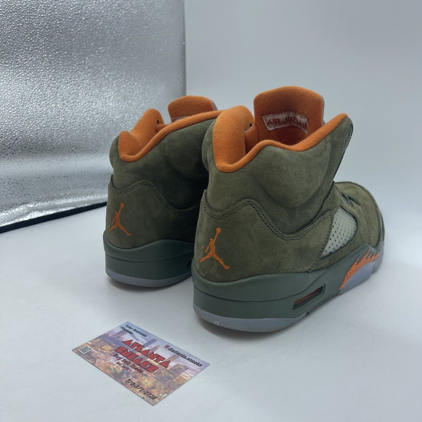 Size 10 - Air Jordan 5 Retro 2024 Olive Silver Orange Suede Leather (DD0587-308)