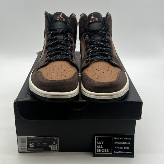 Size 12 - Air Jordan 1 Mid Dark Chocolate Crimson Bliss (DC7294-200)