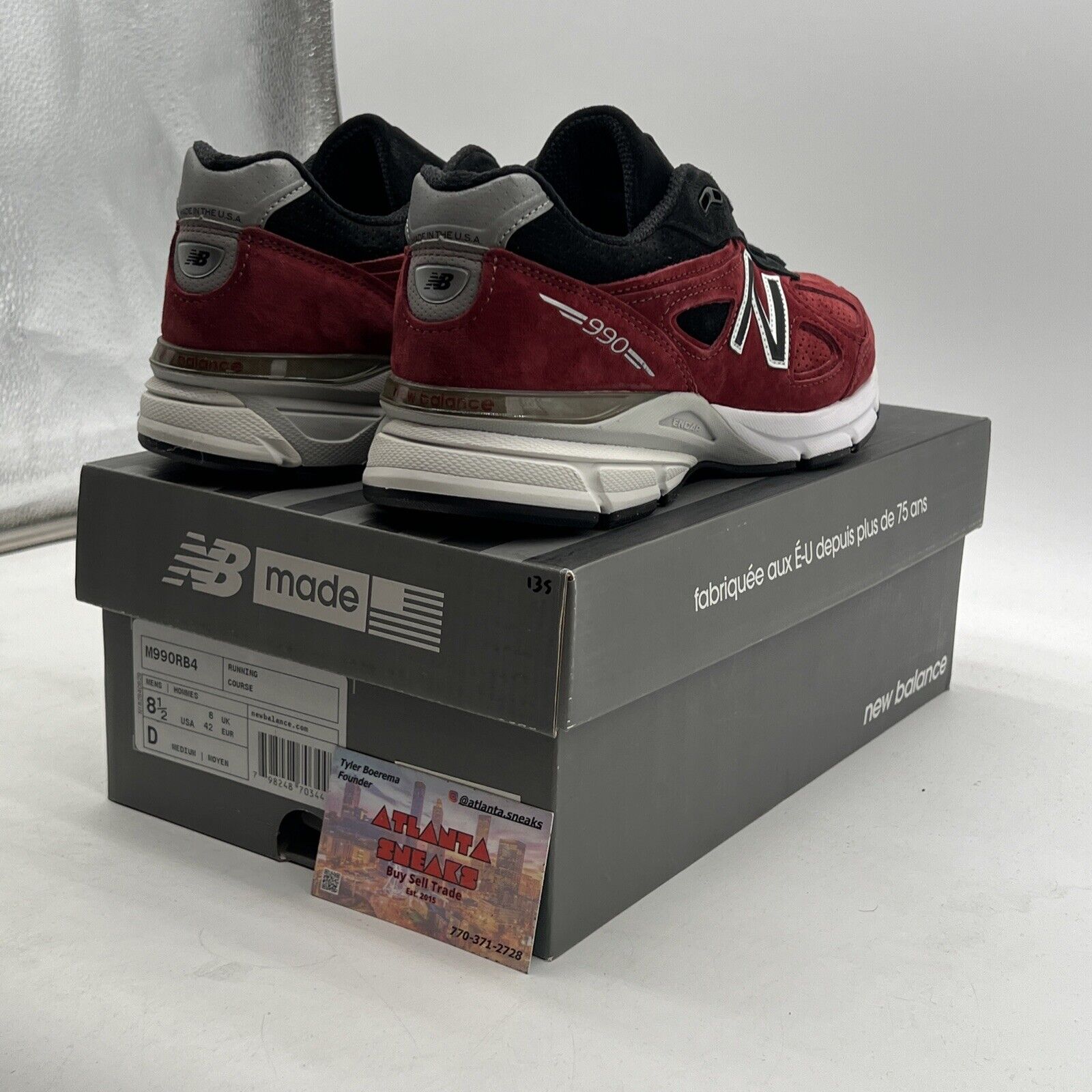 Size 8.5 - New Balance 990v4 Made in USA Burgundy (M990RB4)