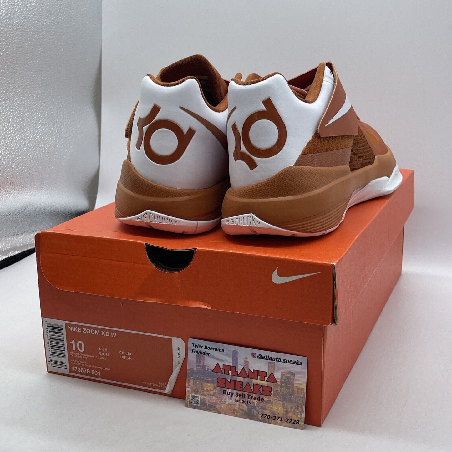 Size 10 - Nike Zoom KD 4 Texas Brown White Leather (473679-801)