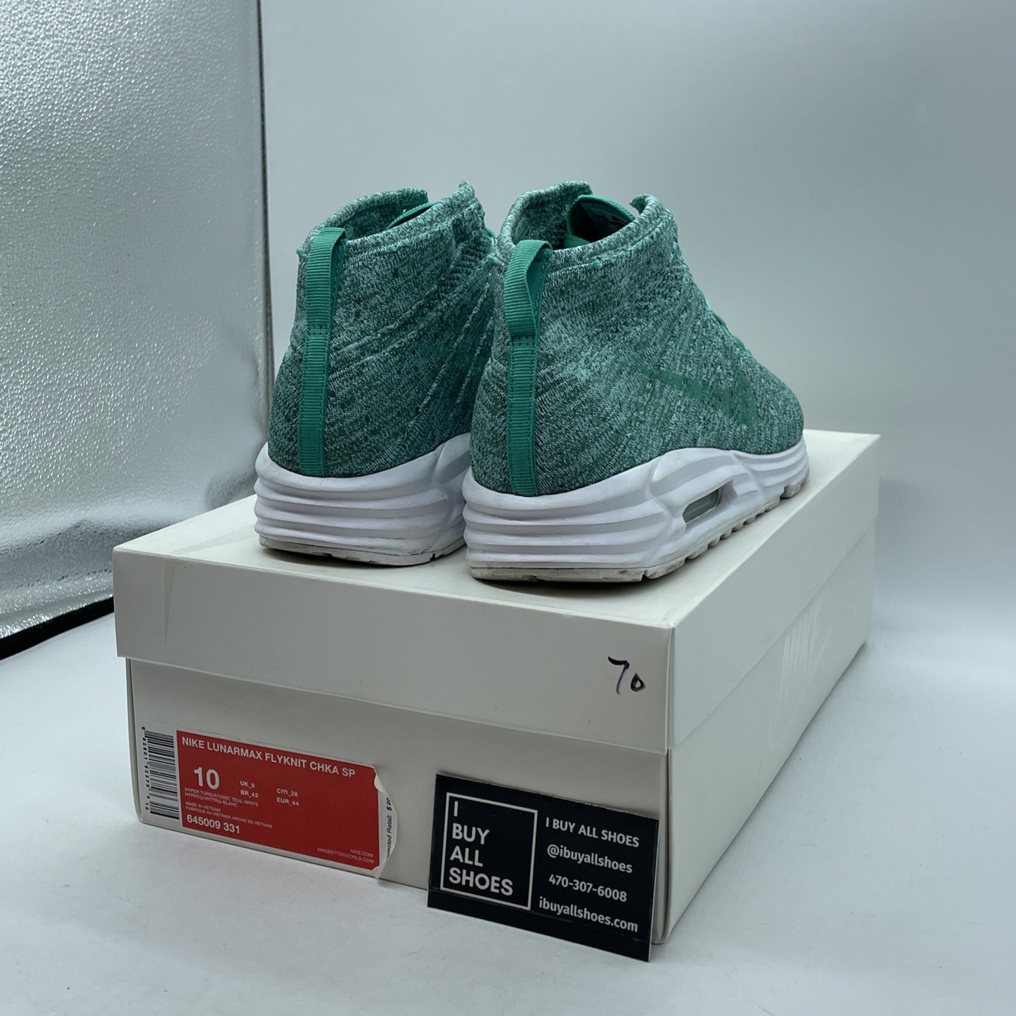 Size 10 - Nike Lunar Max Flyknit Chukka SP Blue White Suede (645009-331)