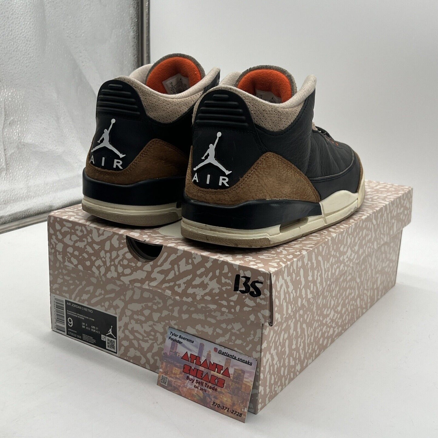 Size 9 - Jordan 3 Retro Mid Desert Elephant Black Brown Leather (CT8532-008)