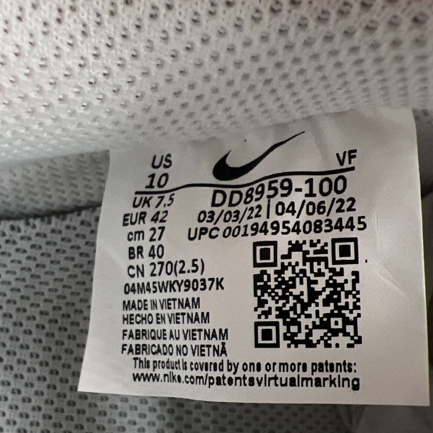 Size 10W - Nike Air Force 1 Low White 2018 (DD8959-100)