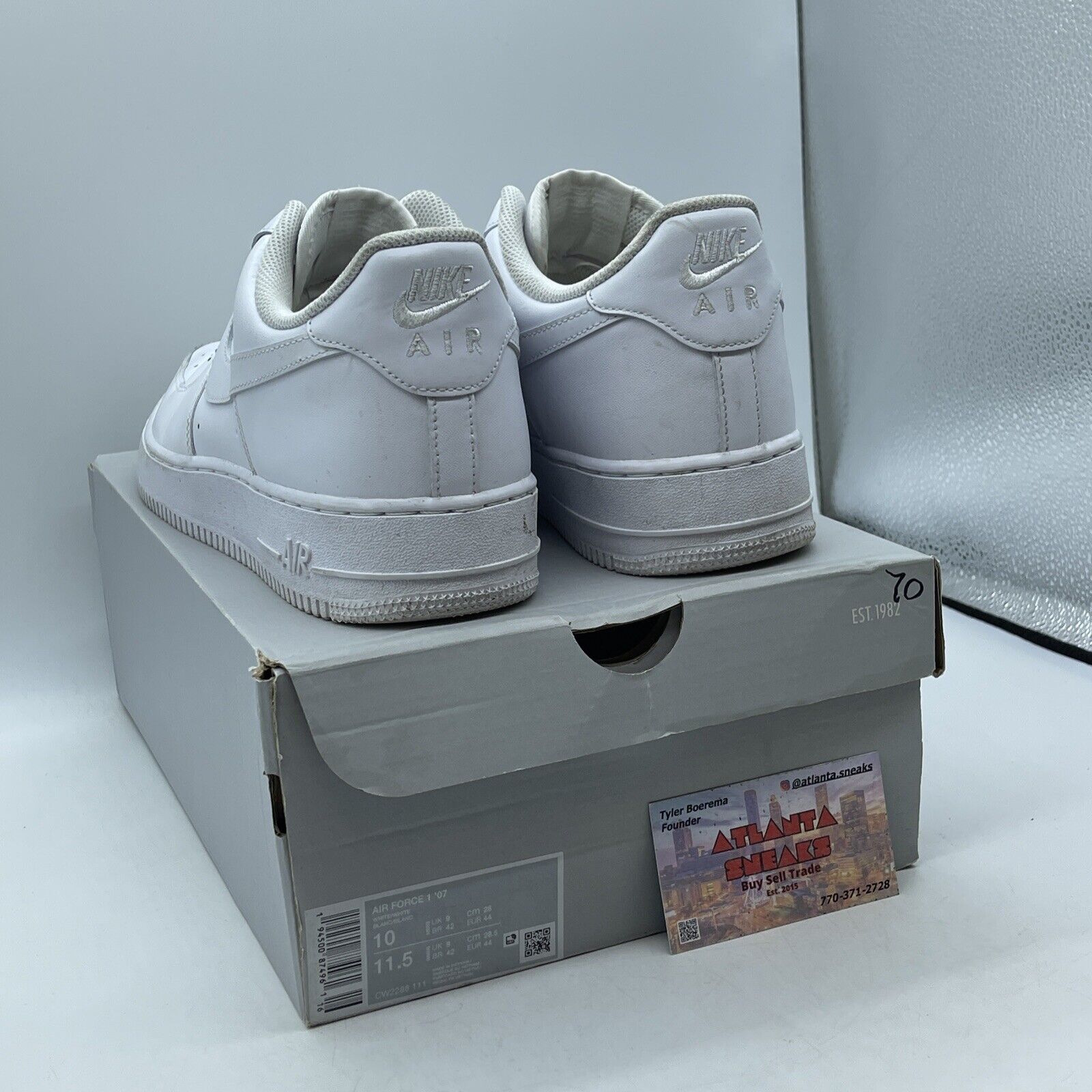 Size 10 - Nike Air Force 1 '07 Low Triple White Leather (CW2288-111)