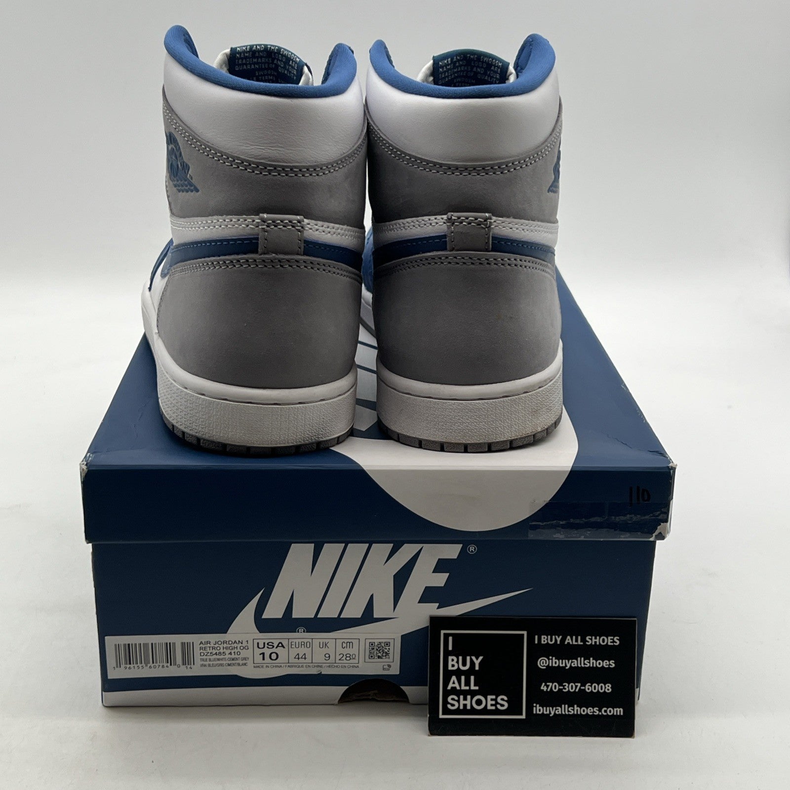 Size 10 - Air Jordan 1 Retro OG High True Blue (DZ5485-410)