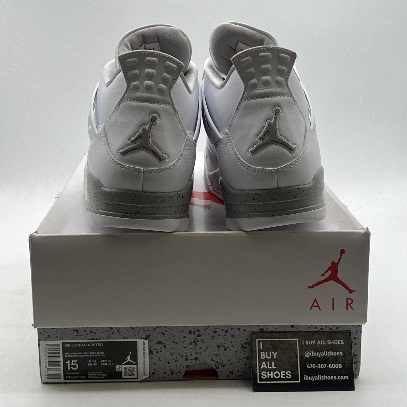 Size 15 - Air Jordan 4 Retro Mid White Oreo (CT8527-100)