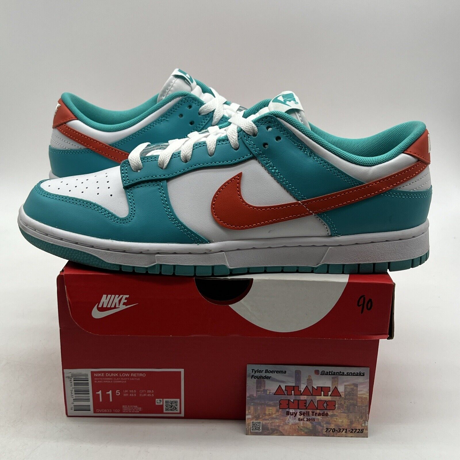Size 11.5 - Nike Dunk Low Miami Dolphins (DV0833-102)