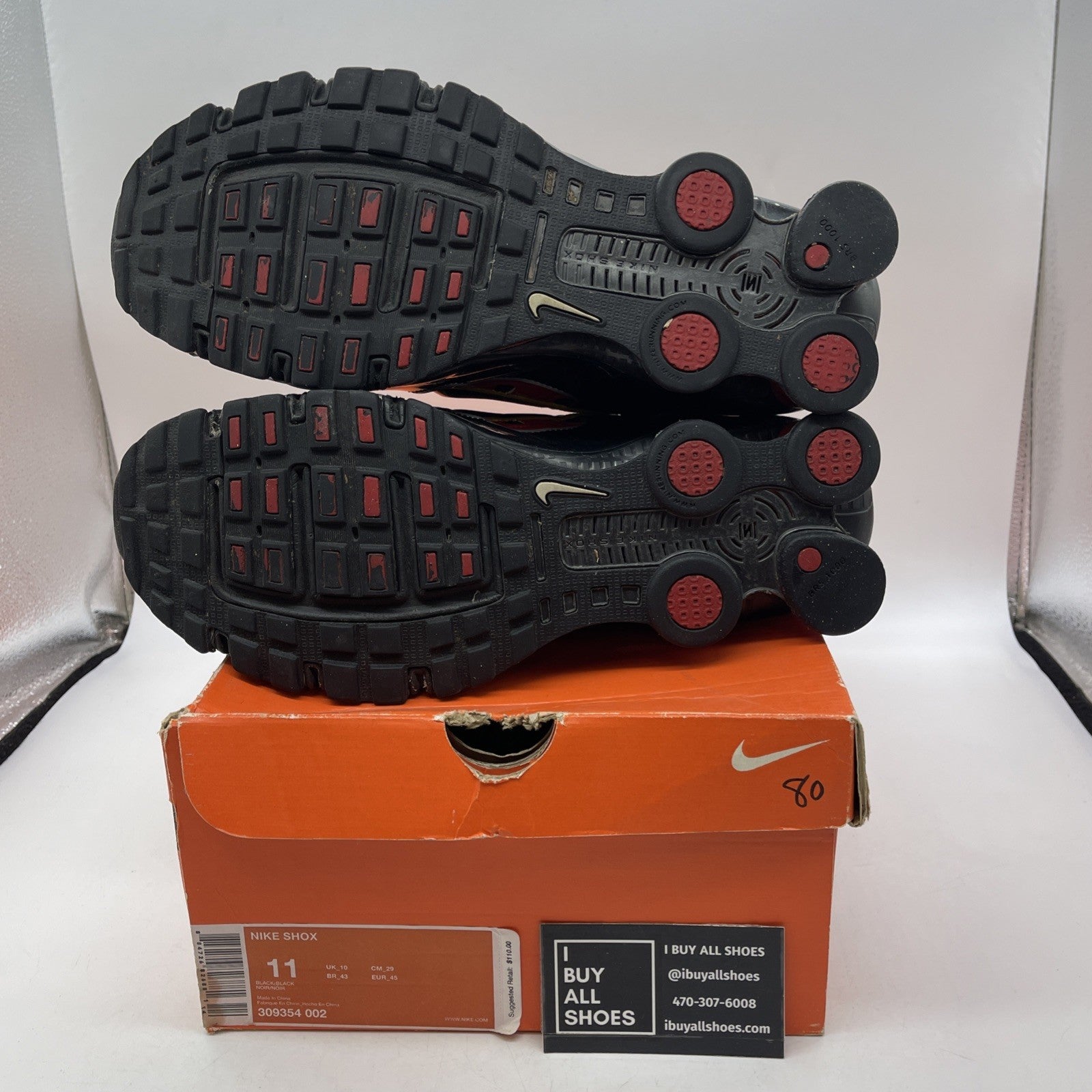 Size 11 - Nike Shox Black Gum (309354-002)