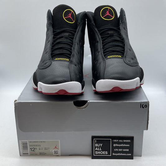 Size 12.5 - Jordan 13 Retro Mid Playoff Black Suede Leather (414571-062)