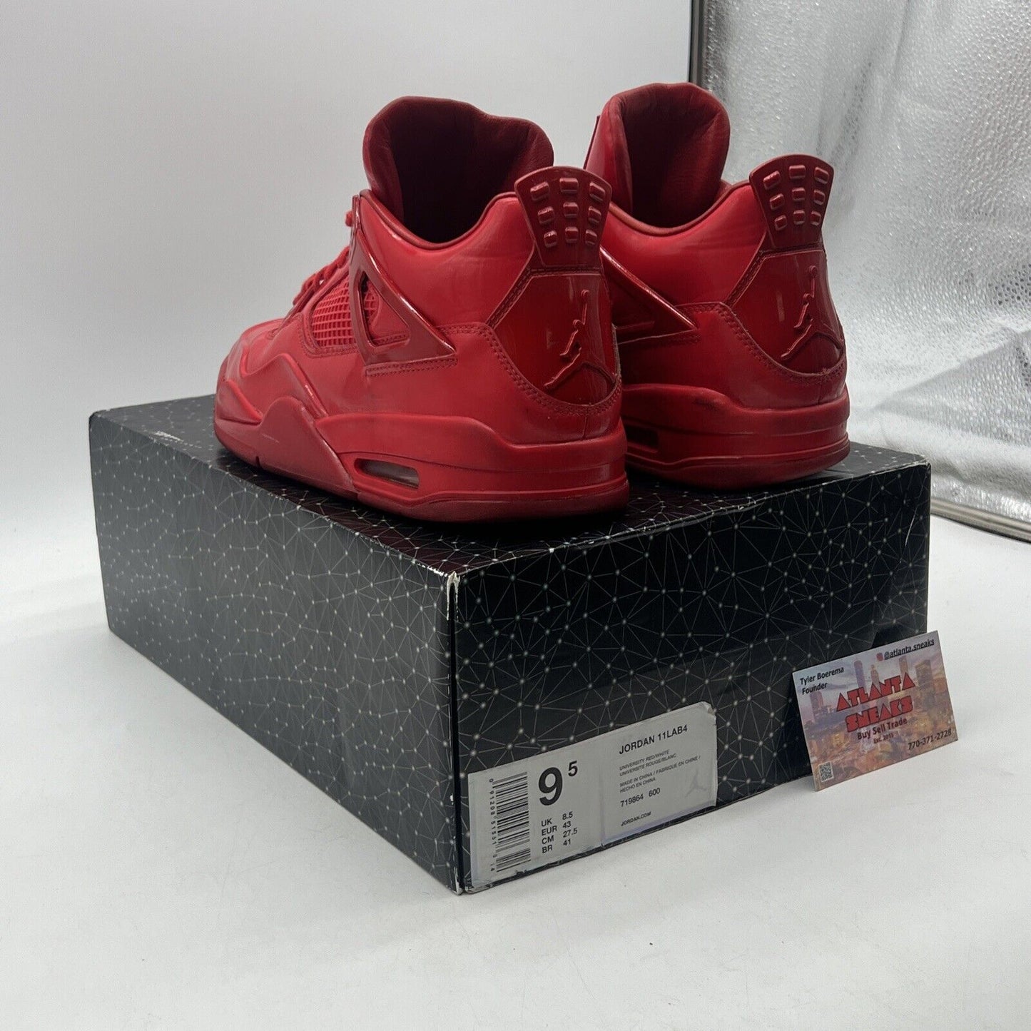 Size 9.5 - Air Jordan 4 Retro 11Lab4 - Red (719864-600)