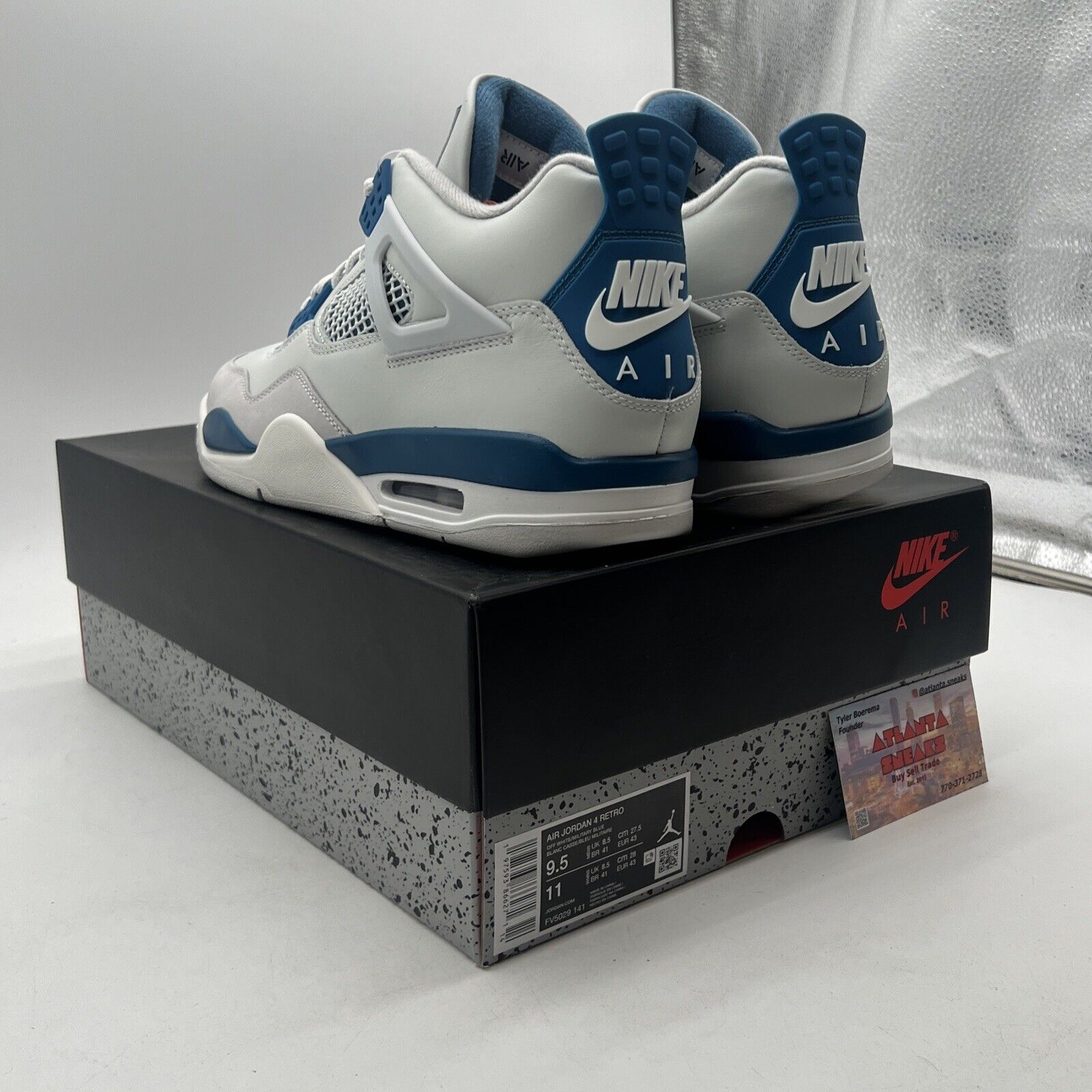 Size 9.5- Air Jordan 4 Retro 2024 Military Blue (FV5029-141)