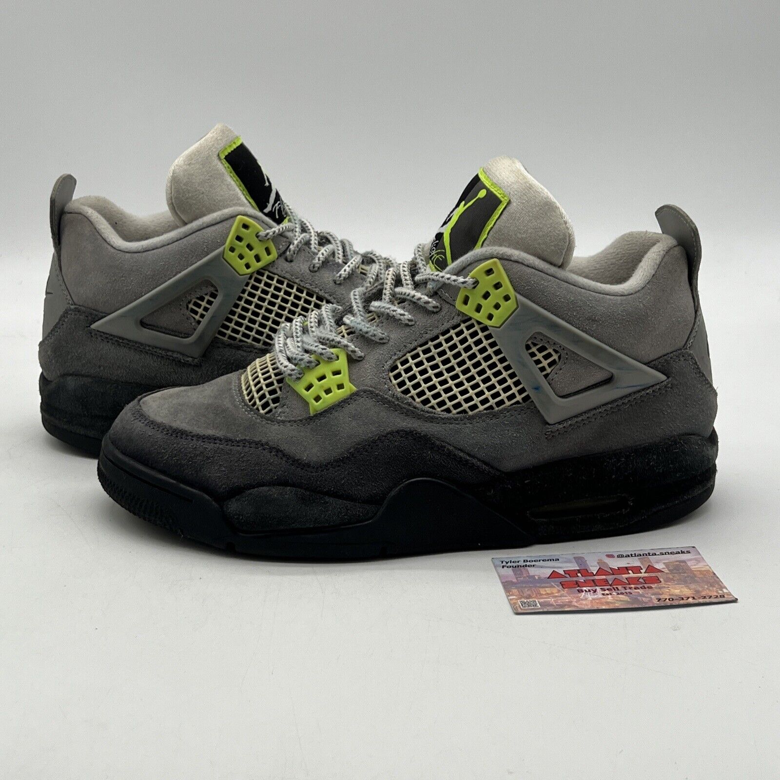 Size 8.5 - Jordan 4 Retro SE Mid Neon 95 Grey Suede (CT5342-007)