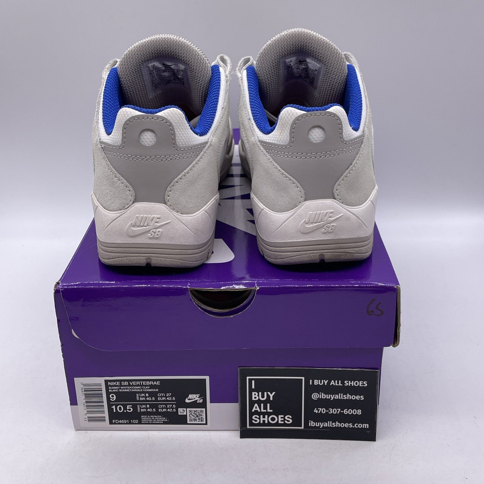 Size 9 - Nike Vertebrae SB Light Iron Ore Cosmic Clay (FD4691-102)