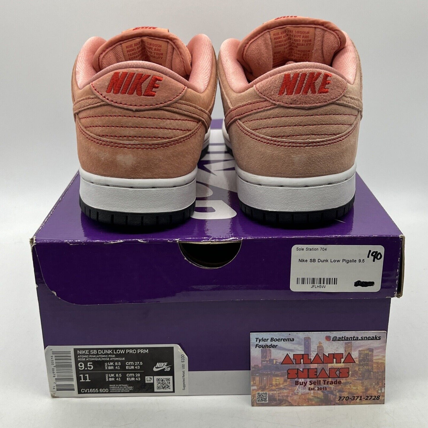 Size 9.5 - Nike Dunk SB Low Pink Pig White Suede (CV1655-600)