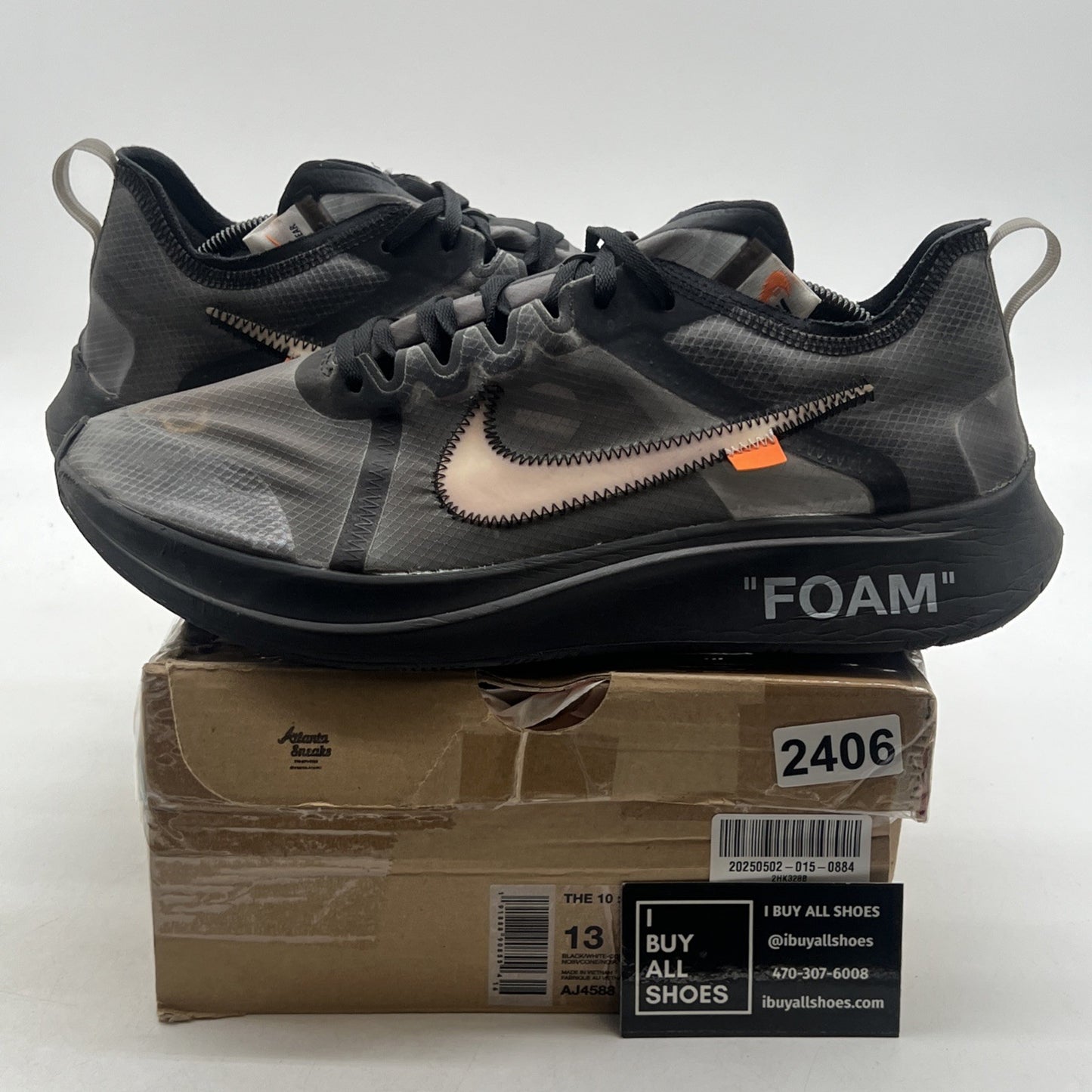 Size 13 - Nike Off-White x Zoom Fly SP Black (AJ4588-001)