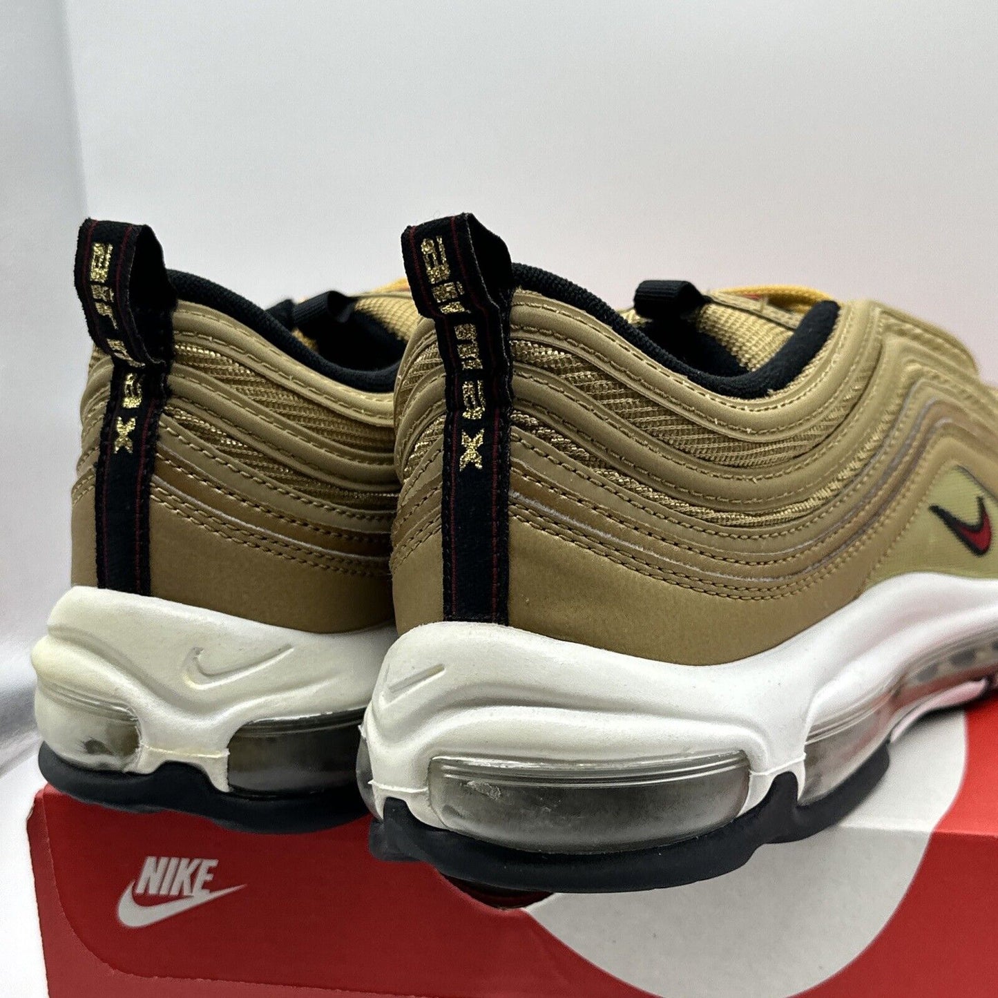Size 12 - Nike Air Max 97 OG QS Metallic Gold 2017 - 884421-700 New With Box