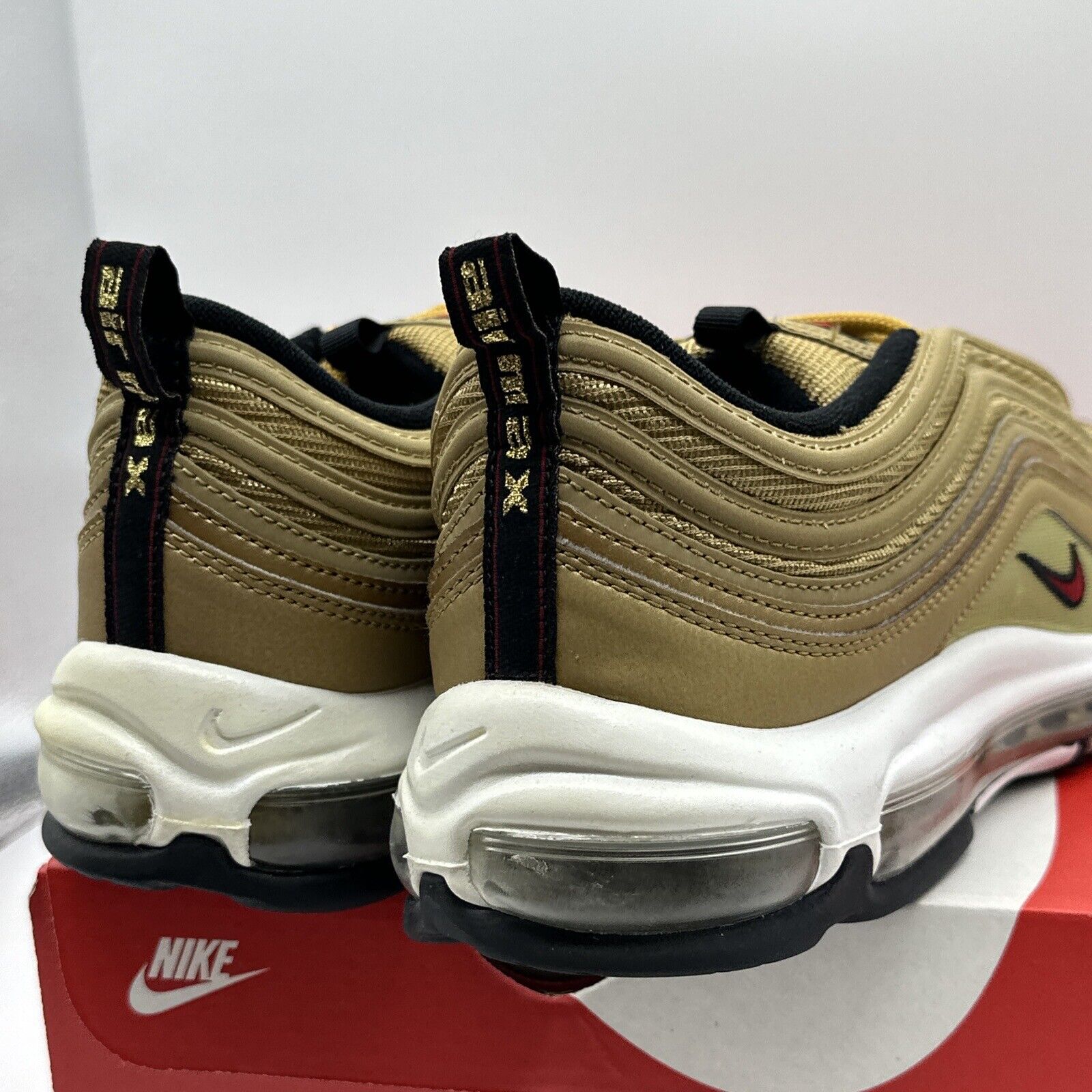 Size 12 - Nike Air Max 97 OG QS Metallic Gold 2017 - 884421-700 New With Box