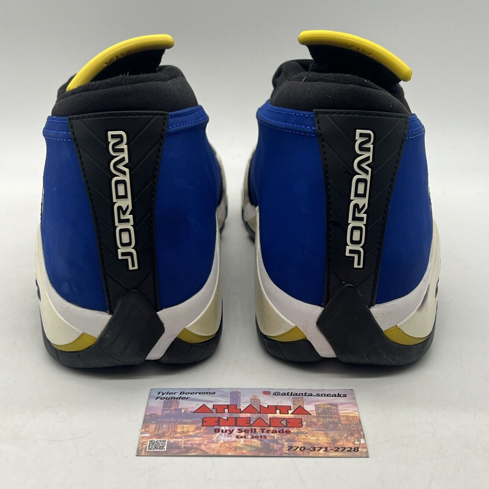 Size 10 - Air Jordan 14 Retro 2015 Low Laney Yellow Black White Suede 807511-405