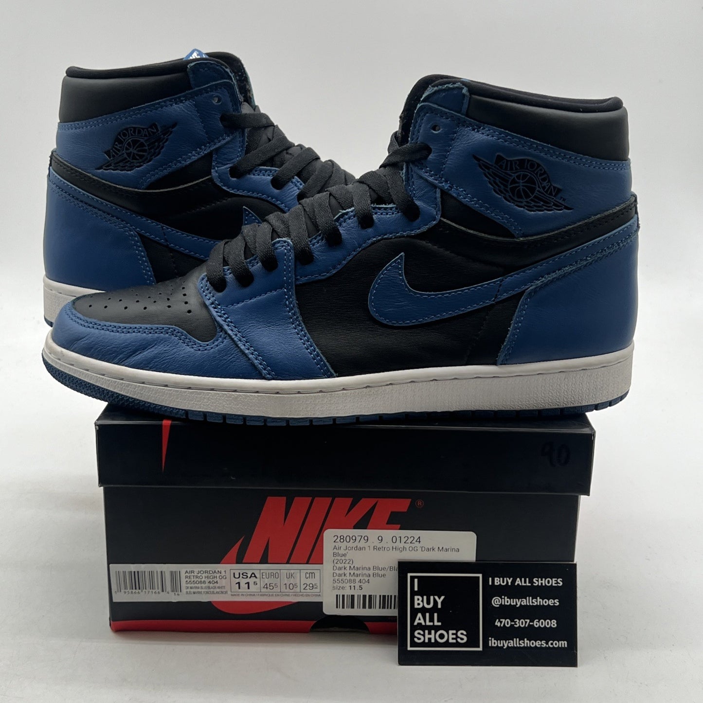 Size 11.5 - Air Jordan 1 Retro OG High Dark Marina Blue (555088-404)