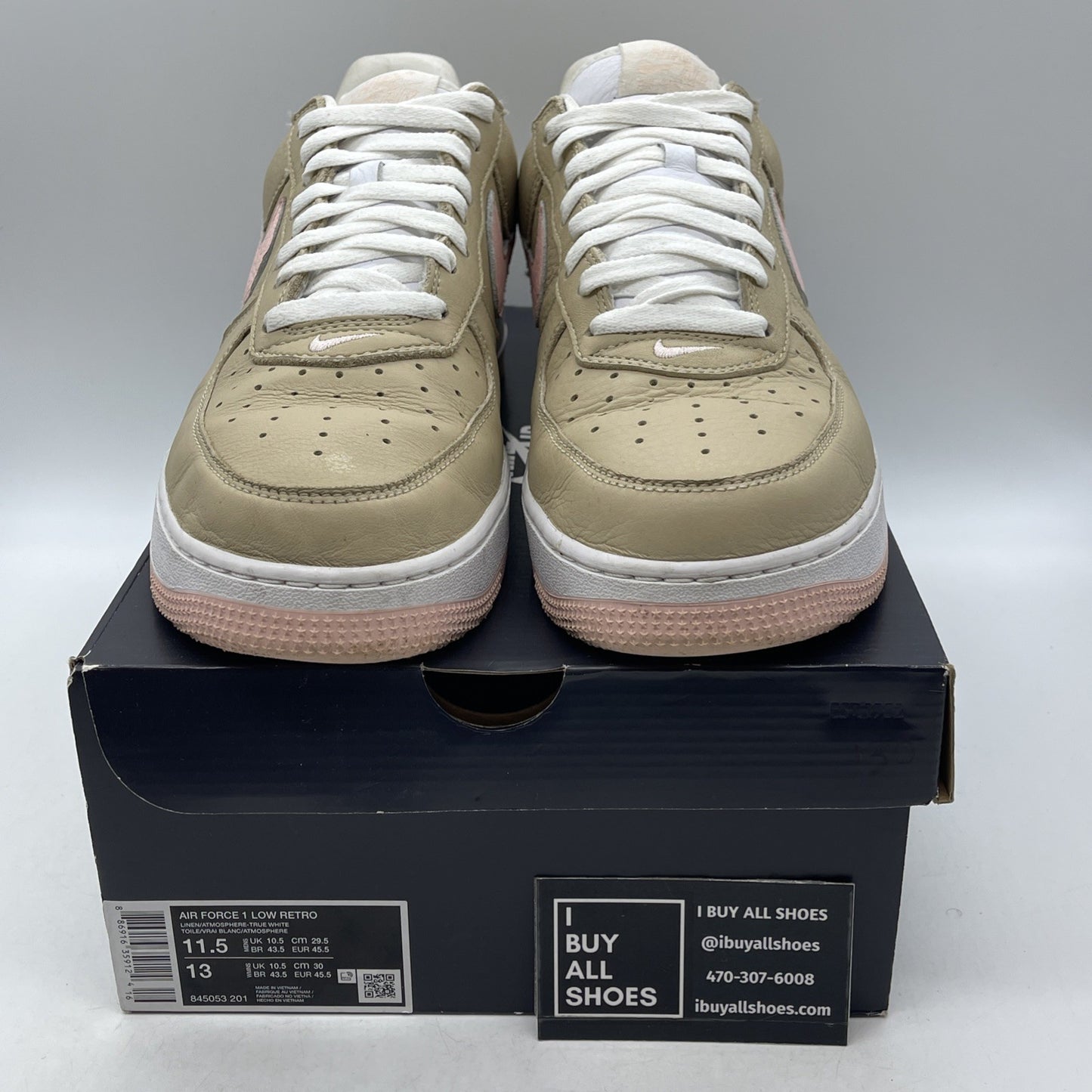 Size 11.5 - Nike Air Force 1 Retro 2016 Kith Exclusive Low Linen (845053-201)