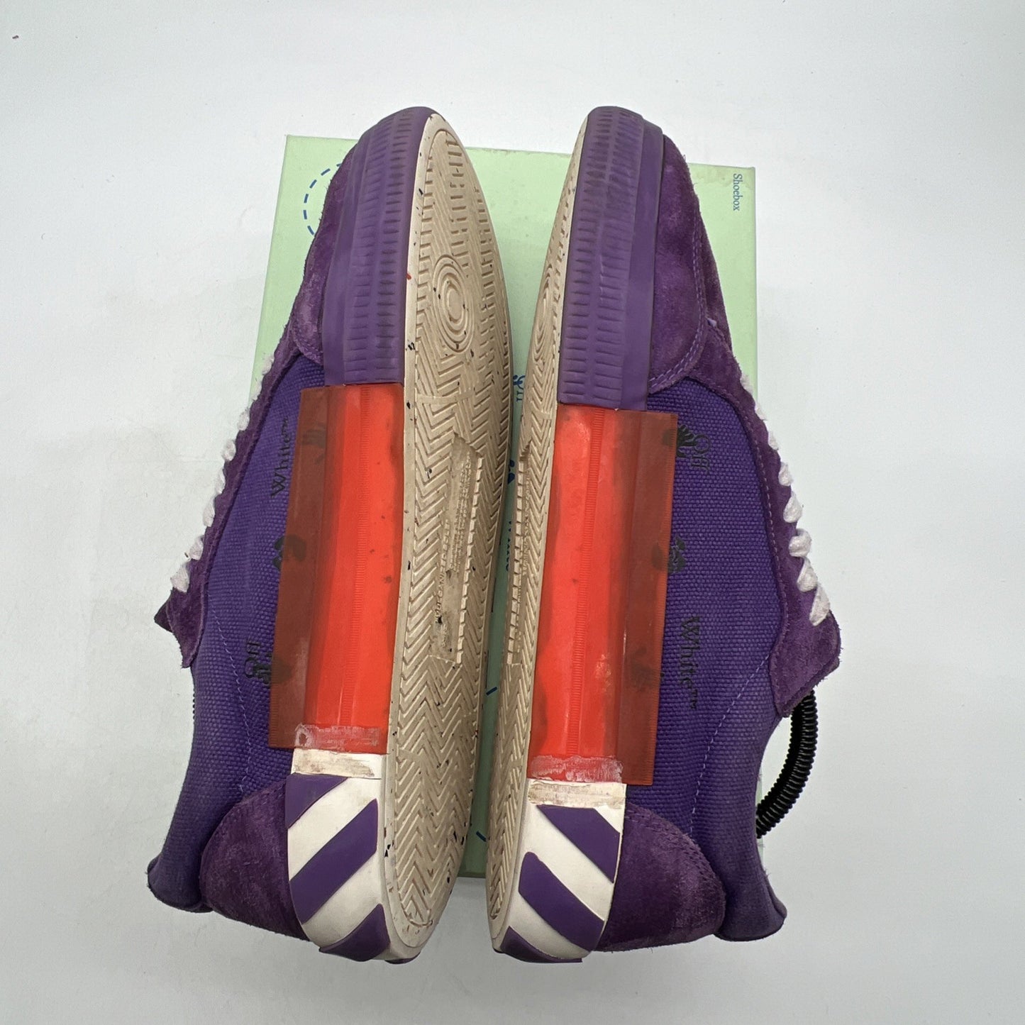Size 44 - Off-White Women's  Vulcanized Low Canvas Shoes Violet/Violet arrow